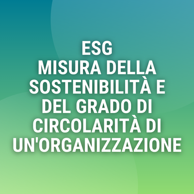 Corso "ESG: strumenti per misurare la Sostenibilità e il grado di circolarità di un'organizzazione"